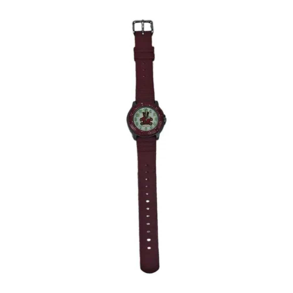 Vintage 90s L.L. Bean L.L. Bear Kids / Women Watch Red Rubber Sport Strap 36mm